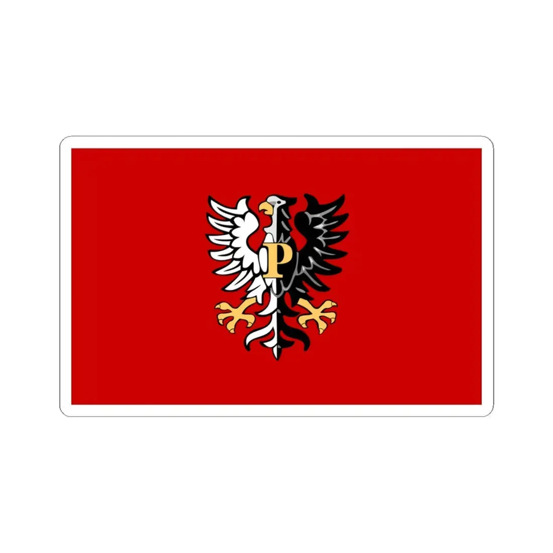 POL powiat płocki flag (Poland) STICKER Vinyl Kiss-Cut Decal 6 Inch White - The Sticker Space