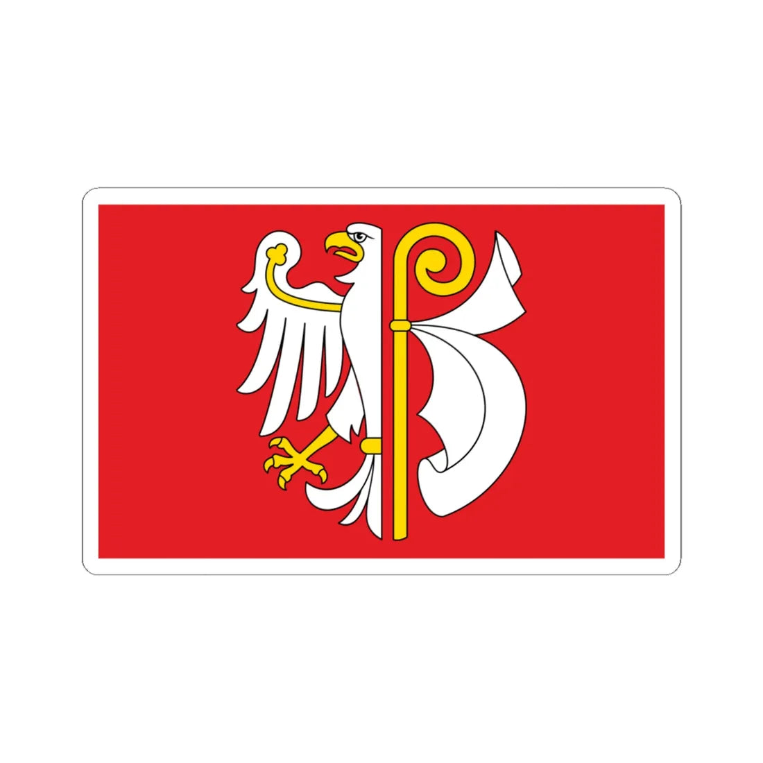 POL powiat płonski flag (Poland) STICKER Vinyl Kiss-Cut Decal 6 Inch White - The Sticker Space