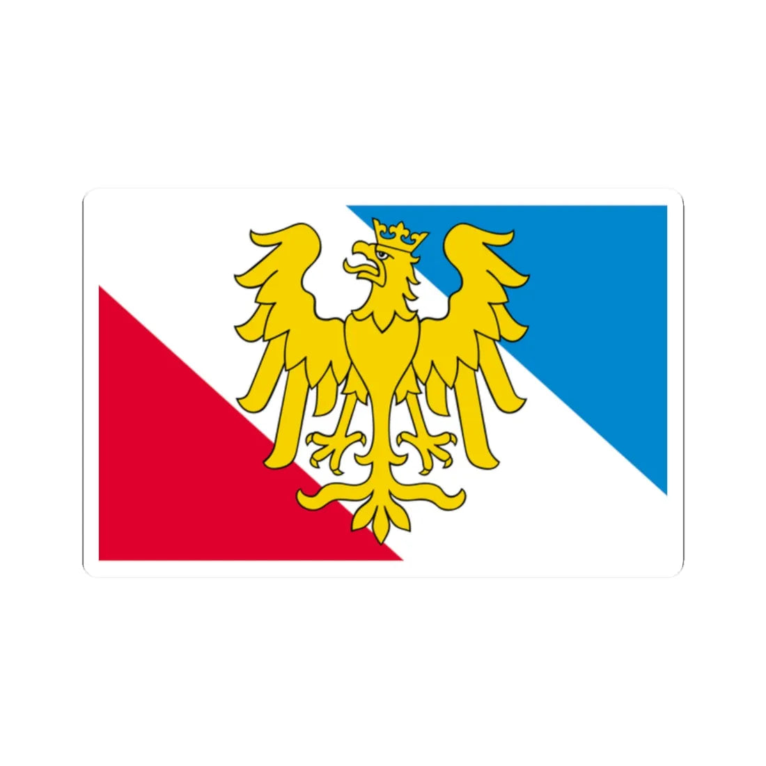 POL powiat prudnicki flag (Poland) STICKER Vinyl Kiss-Cut Decal 2 Inch White - The Sticker Space