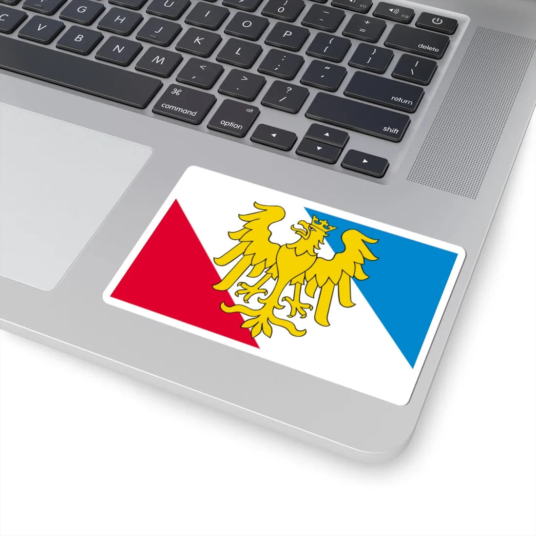 POL powiat prudnicki flag (Poland) STICKER Vinyl Kiss-Cut Decal - The Sticker Space