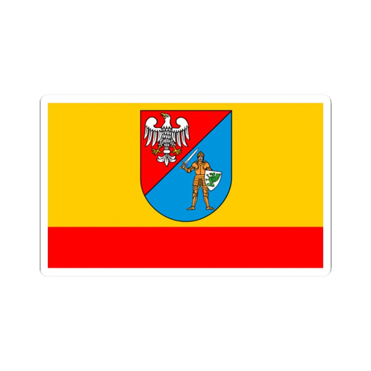 POL powiat pruszkowski flag (Poland) STICKER Vinyl Kiss-Cut Decal 2 Inch White - The Sticker Space