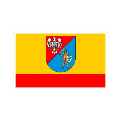 POL powiat pruszkowski flag (Poland) STICKER Vinyl Kiss-Cut Decal 4 Inch White - The Sticker Space
