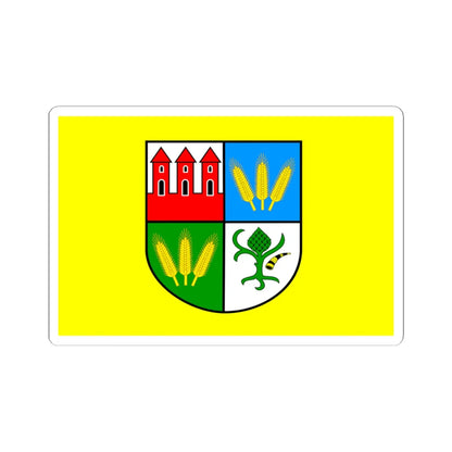 POL powiat przasnyski flag (Poland) STICKER Vinyl Kiss-Cut Decal 4 Inch White - The Sticker Space