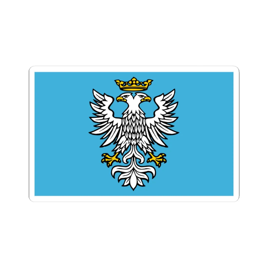 POL powiat przemyski flag (Poland) STICKER Vinyl Kiss-Cut Decal 3 Inch White - The Sticker Space