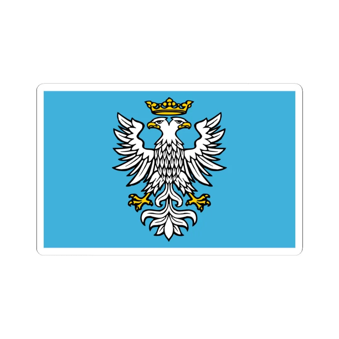 POL powiat przemyski flag (Poland) STICKER Vinyl Kiss-Cut Decal 4 Inch White - The Sticker Space