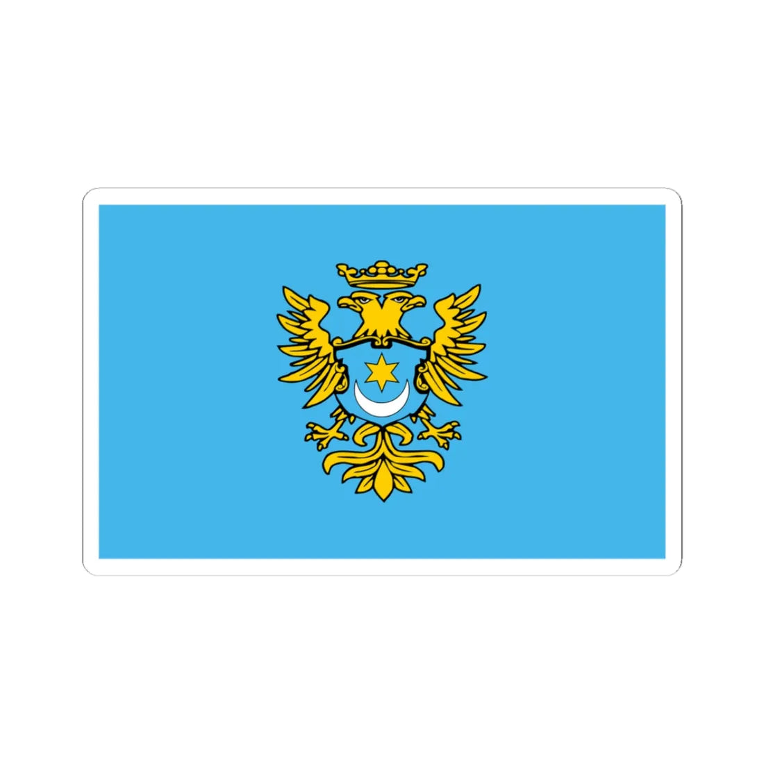 POL powiat przeworski flag (Poland) STICKER Vinyl Kiss-Cut Decal 3 Inch White - The Sticker Space