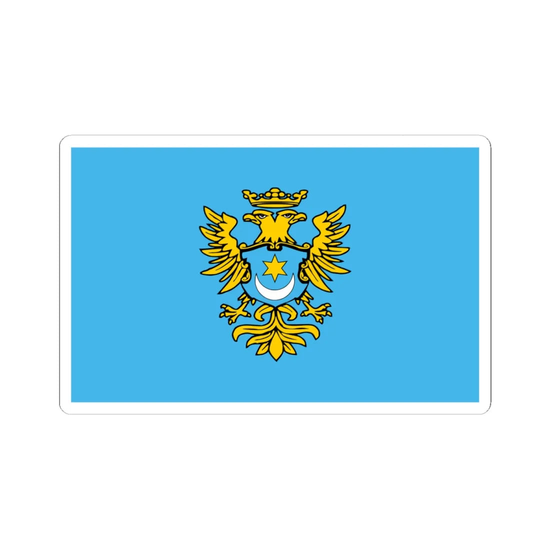 POL powiat przeworski flag (Poland) STICKER Vinyl Kiss-Cut Decal 4 Inch White - The Sticker Space