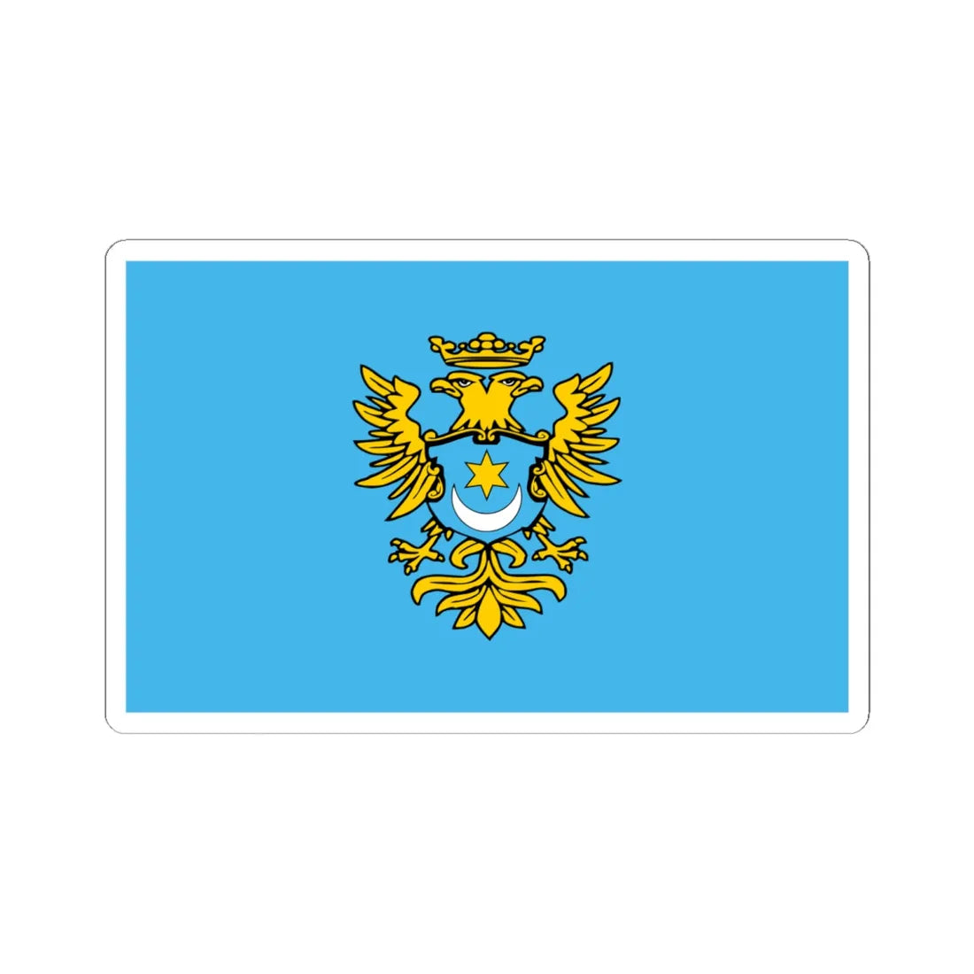 POL powiat przeworski flag (Poland) STICKER Vinyl Kiss-Cut Decal 6 Inch White - The Sticker Space