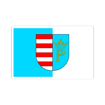 POL powiat przysuski flag (Poland) STICKER Vinyl Kiss-Cut Decal 3 Inch White - The Sticker Space
