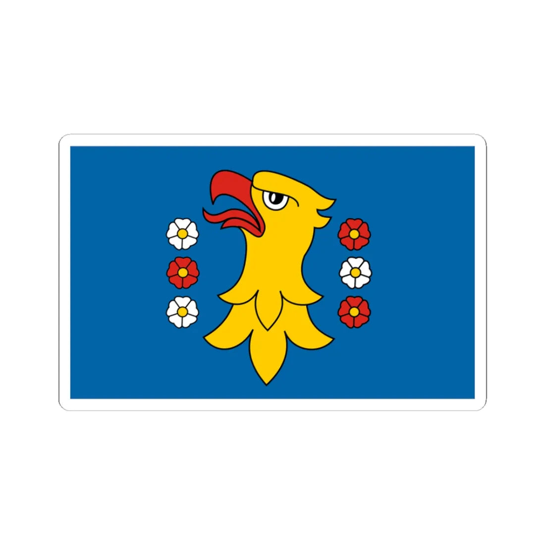 POL powiat pszczynski flag (Poland) STICKER Vinyl Kiss-Cut Decal 3 Inch White - The Sticker Space