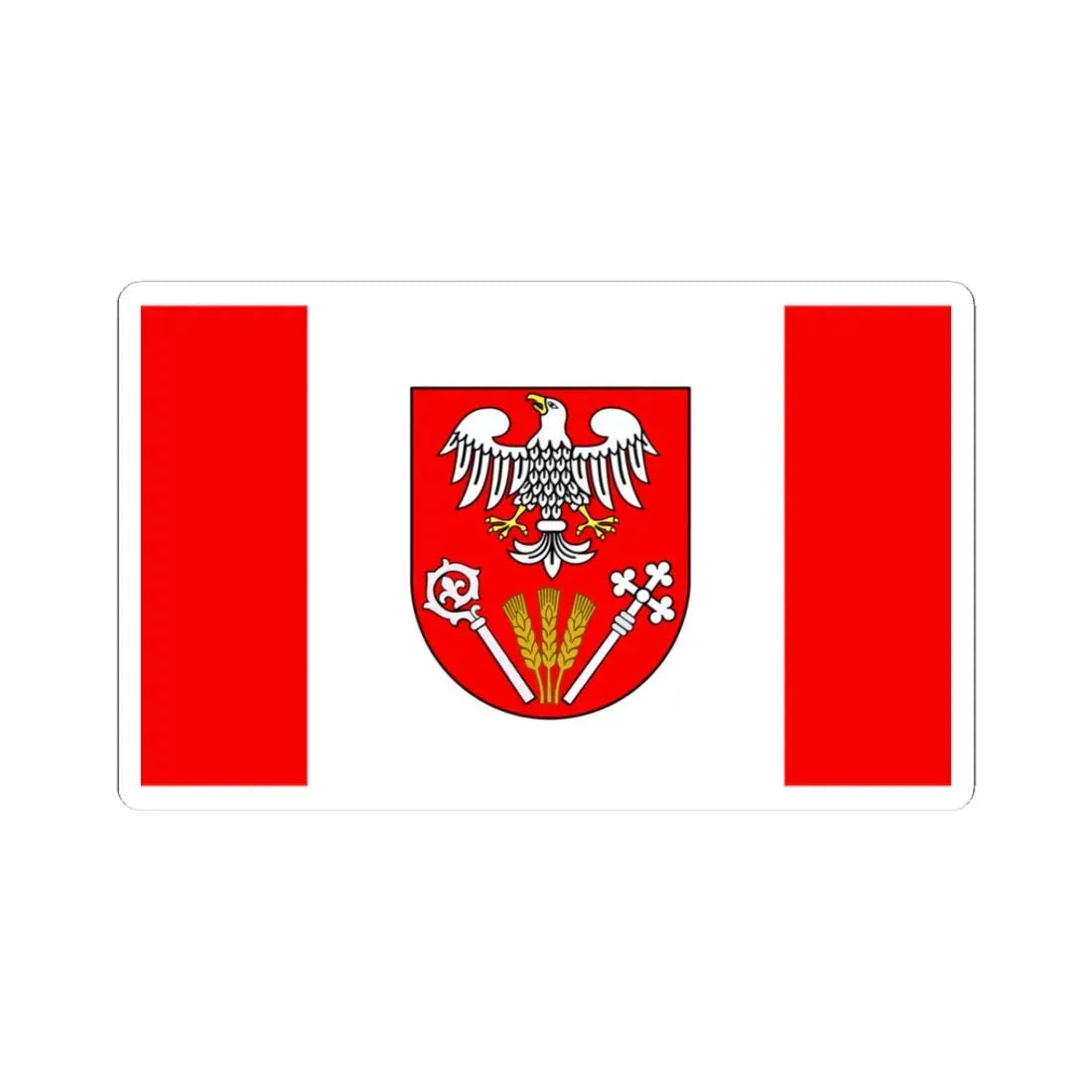 POL powiat pułtuski flag (Poland) STICKER Vinyl Kiss-Cut Decal 3 Inch White - The Sticker Space