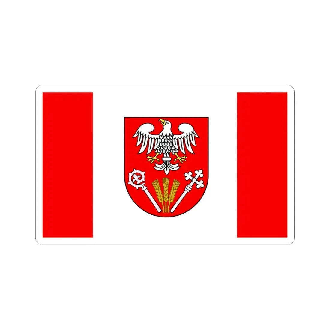 POL powiat pułtuski flag (Poland) STICKER Vinyl Kiss-Cut Decal 4 Inch White - The Sticker Space