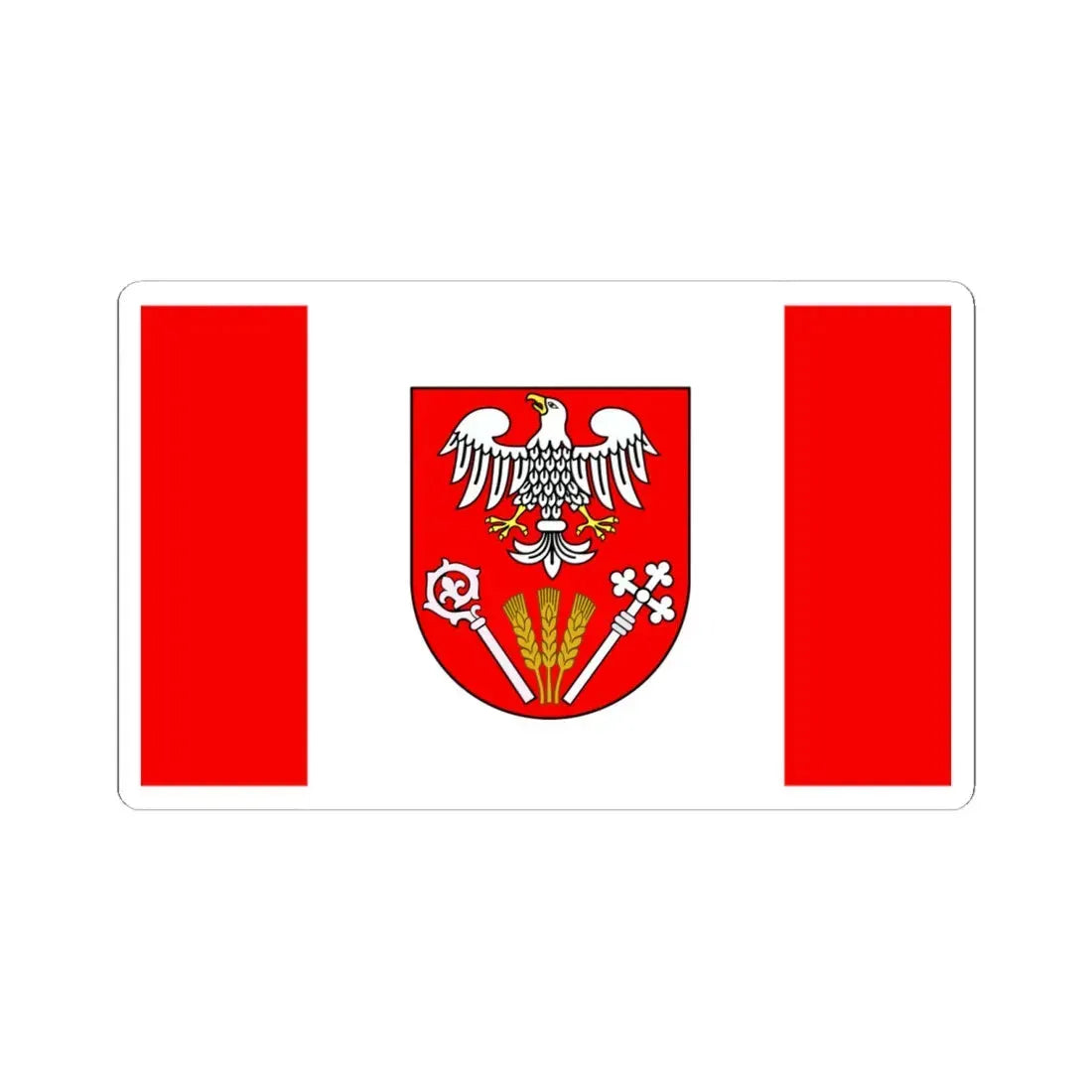 POL powiat pułtuski flag (Poland) STICKER Vinyl Kiss-Cut Decal 6 Inch White - The Sticker Space
