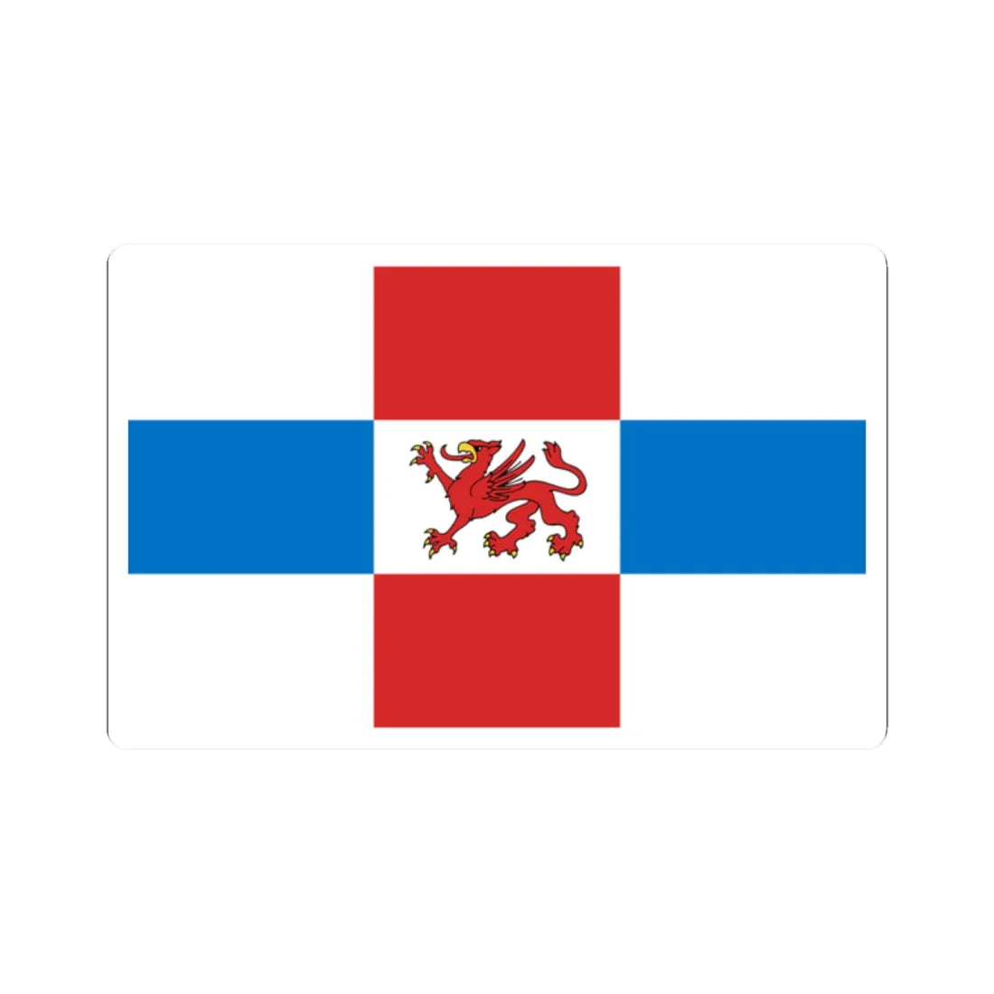 POL powiat pyrzycki flag (Poland) STICKER Vinyl Kiss-Cut Decal 2 Inch White - The Sticker Space