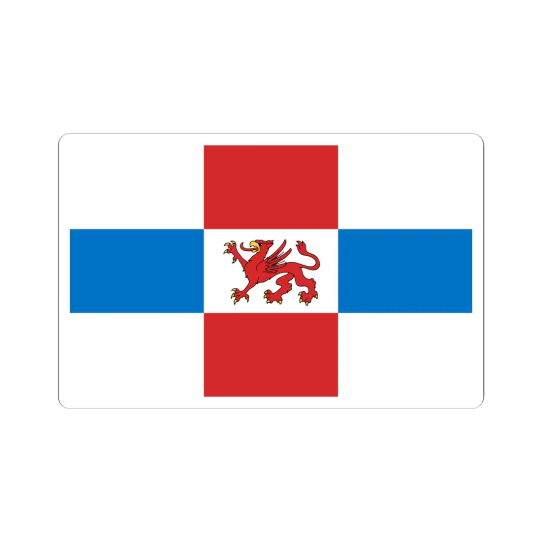 POL powiat pyrzycki flag (Poland) STICKER Vinyl Kiss-Cut Decal 3 Inch White - The Sticker Space