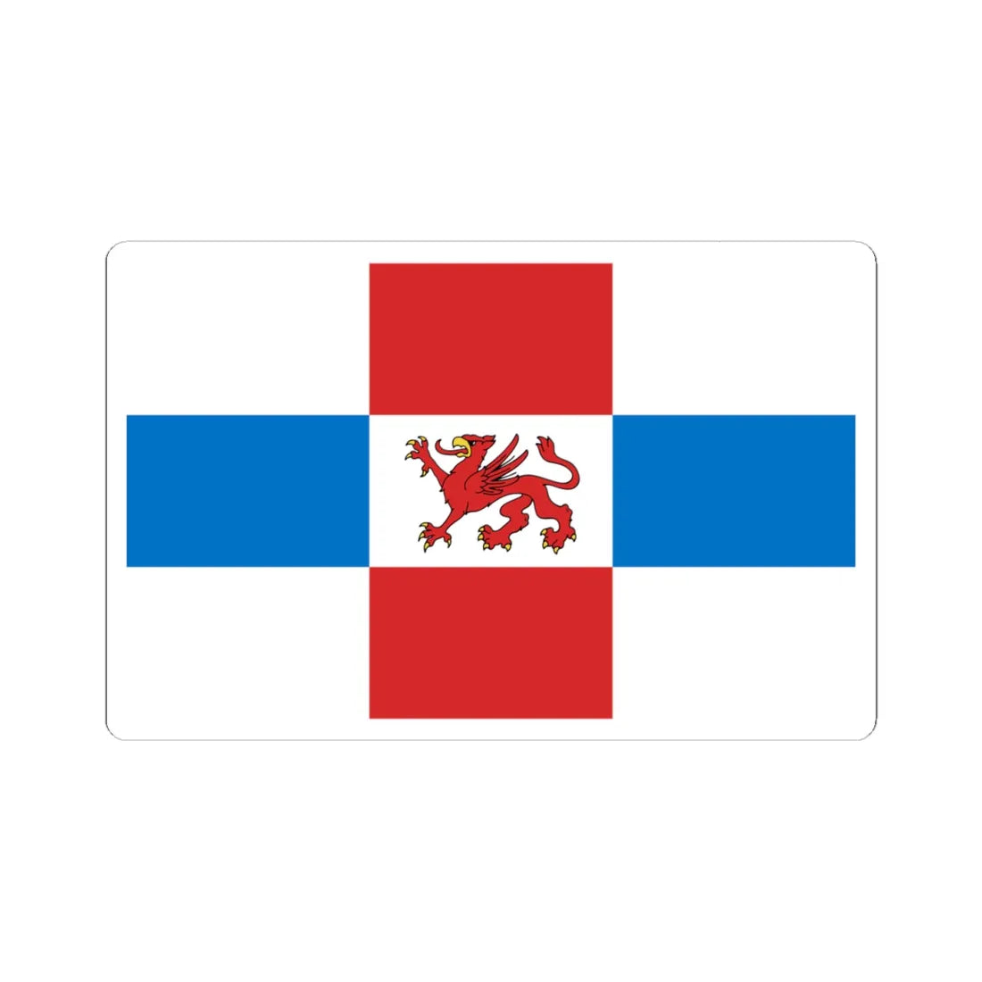 POL powiat pyrzycki flag (Poland) STICKER Vinyl Kiss-Cut Decal 4 Inch White - The Sticker Space