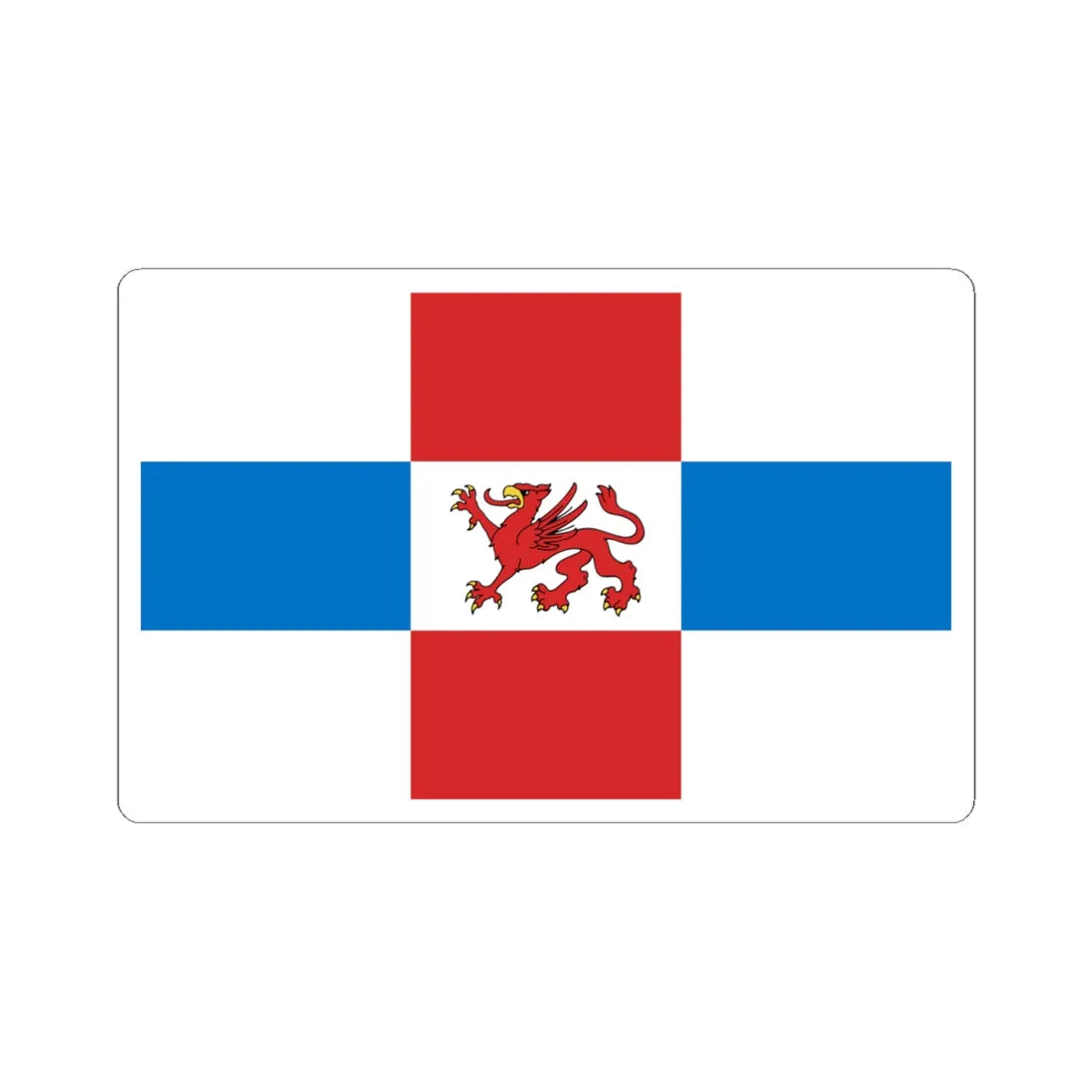 POL powiat pyrzycki flag (Poland) STICKER Vinyl Kiss-Cut Decal 6 Inch White - The Sticker Space
