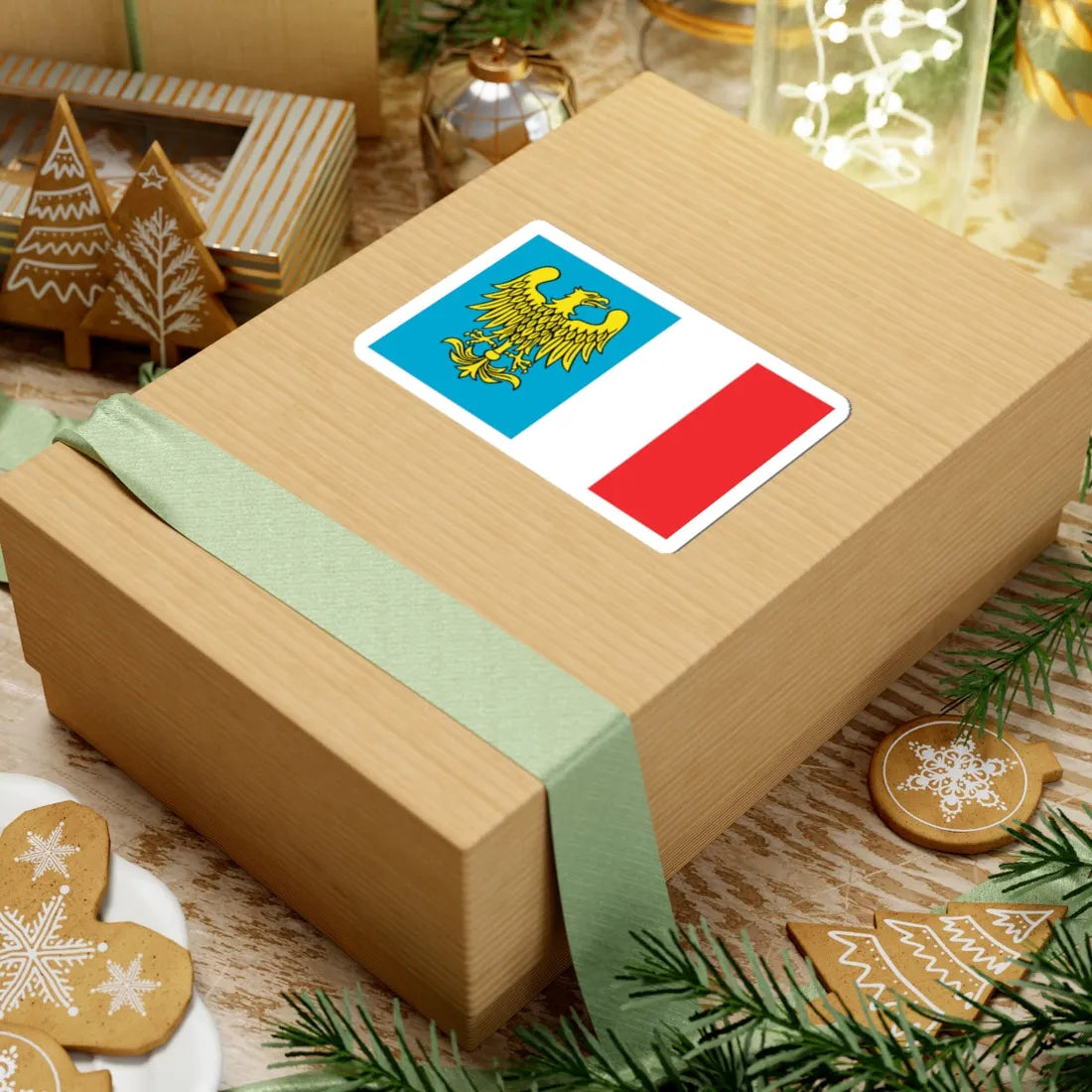 POL powiat raciborski flag (Poland) STICKER Vinyl Kiss-Cut Decal - The Sticker Space