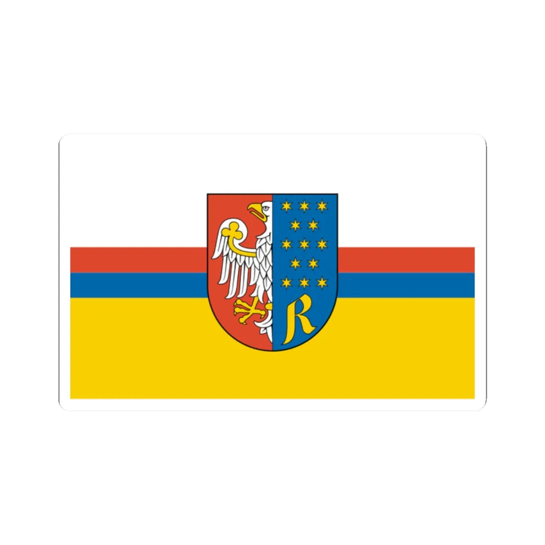 POL powiat radomski flag (Poland) STICKER Vinyl Kiss-Cut Decal 2 Inch White - The Sticker Space