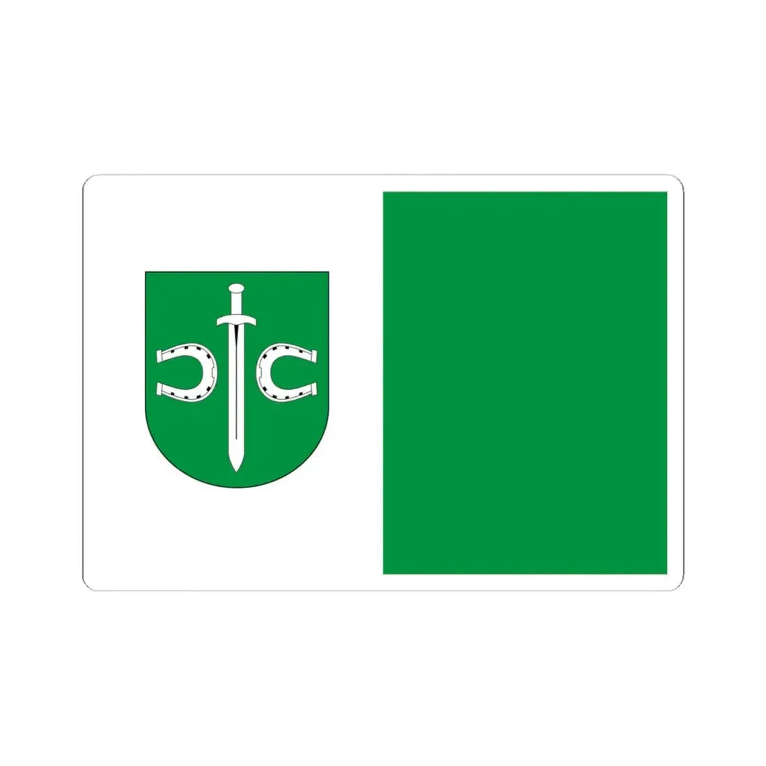 POL Pruszcz flag (Poland) STICKER Vinyl Kiss-Cut Decal 4 Inch White - The Sticker Space