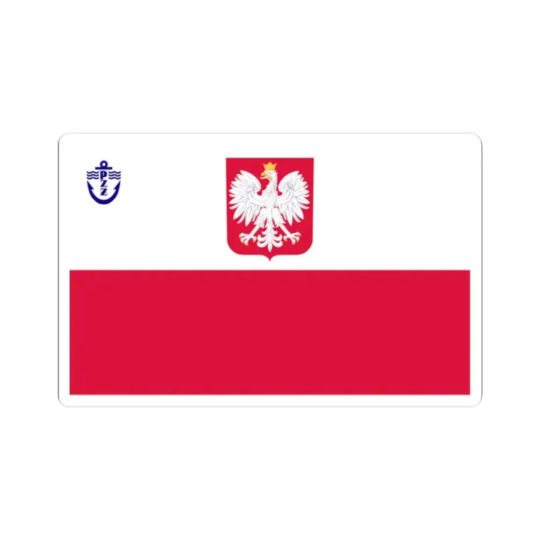 POL PZZ ensign (Poland) STICKER Vinyl Kiss-Cut Decal 2 Inch White - The Sticker Space