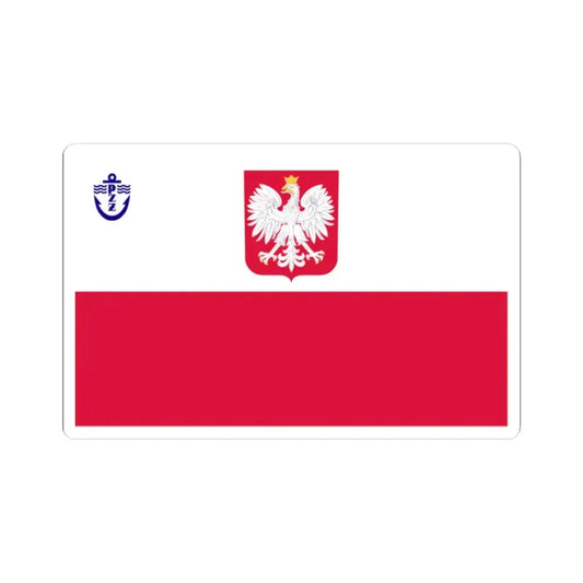 POL PZZ ensign (Poland) STICKER Vinyl Kiss-Cut Decal 2 Inch White - The Sticker Space
