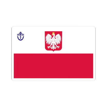 POL PZZ ensign (Poland) STICKER Vinyl Kiss-Cut Decal 3 Inch White - The Sticker Space