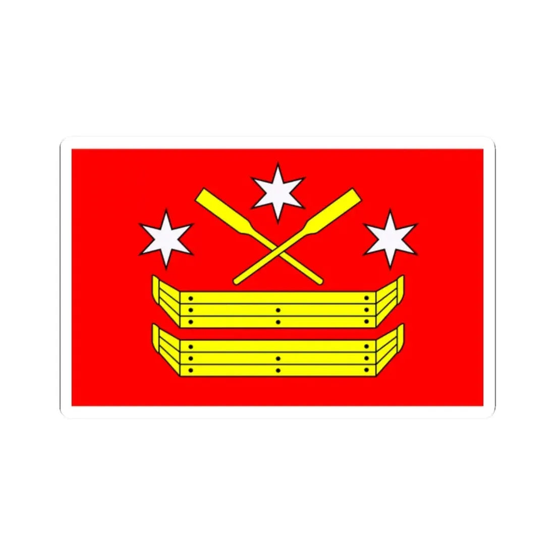 POL Rogowo flag (Poland) STICKER Vinyl Kiss-Cut Decal 2 Inch White - The Sticker Space