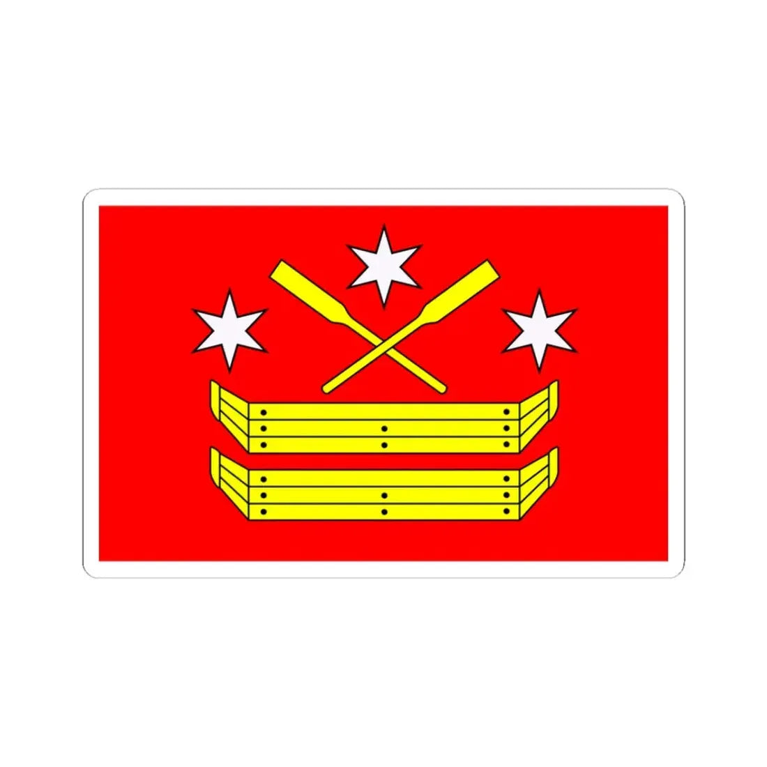 POL Rogowo flag (Poland) STICKER Vinyl Kiss-Cut Decal 3 Inch White - The Sticker Space