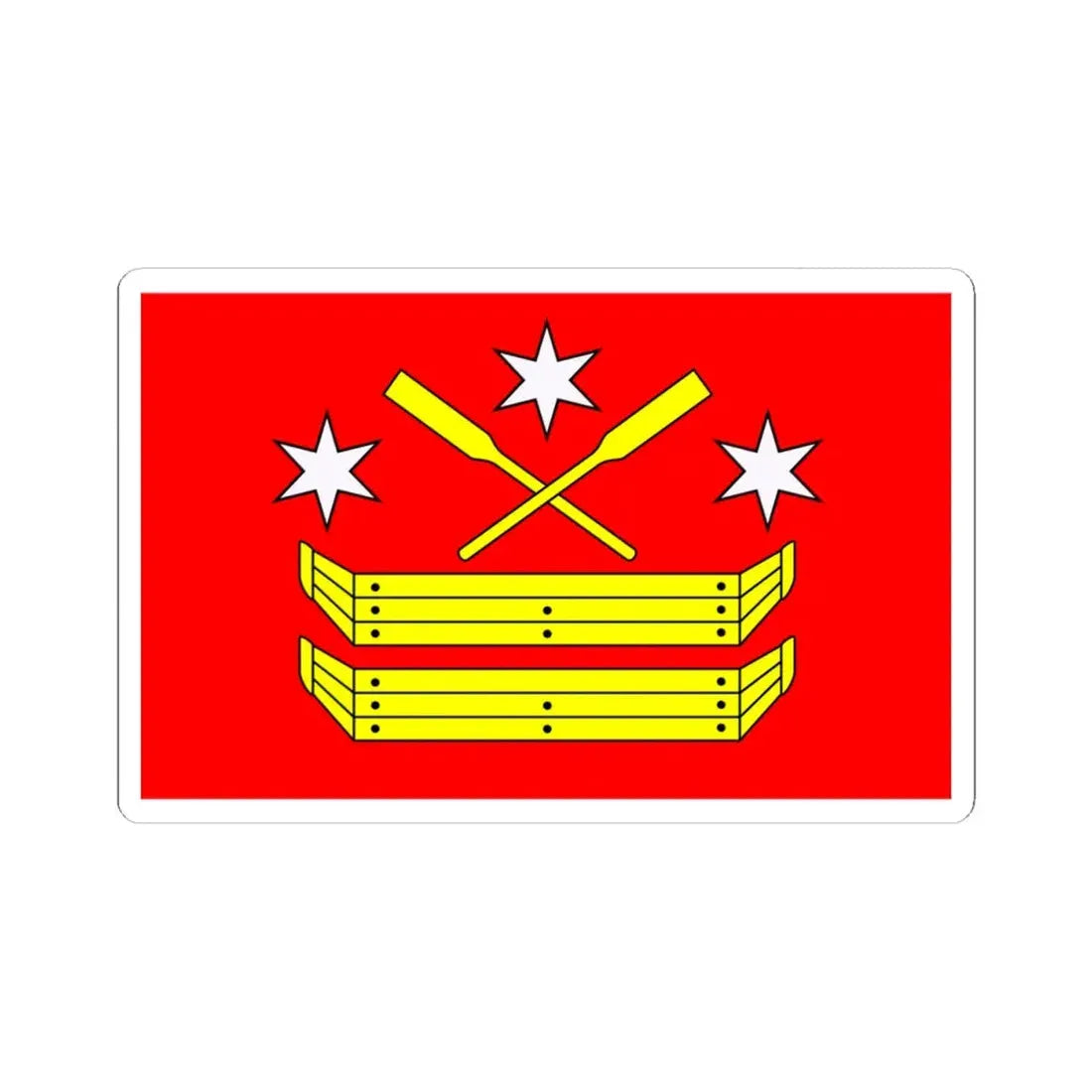 POL Rogowo flag (Poland) STICKER Vinyl Kiss-Cut Decal 4 Inch White - The Sticker Space