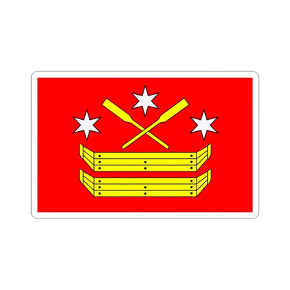 POL Rogowo flag (Poland) STICKER Vinyl Kiss-Cut Decal 6 Inch White - The Sticker Space