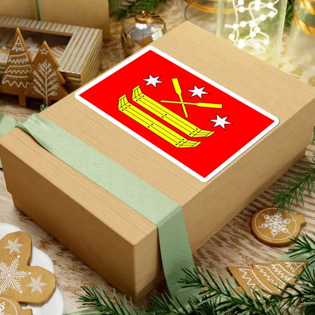 POL Rogowo flag (Poland) STICKER Vinyl Kiss-Cut Decal - The Sticker Space