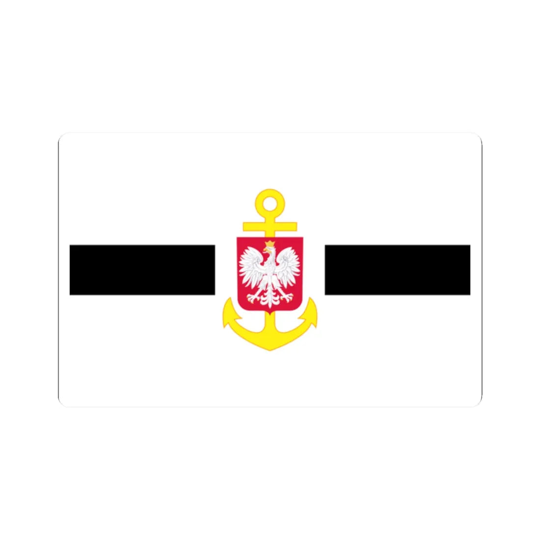 POL service flag black (Poland) STICKER Vinyl Kiss-Cut Decal 2 Inch White - The Sticker Space