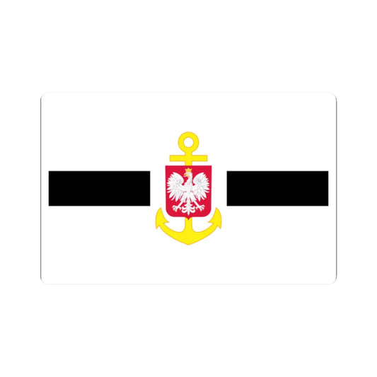 POL service flag black (Poland) STICKER Vinyl Kiss-Cut Decal 2 Inch White - The Sticker Space