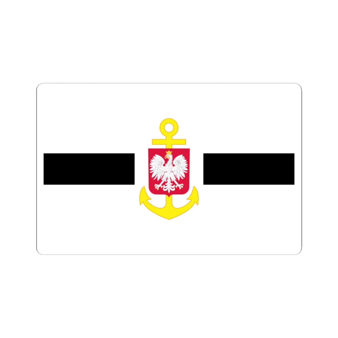 POL service flag black (Poland) STICKER Vinyl Kiss-Cut Decal 3 Inch White - The Sticker Space