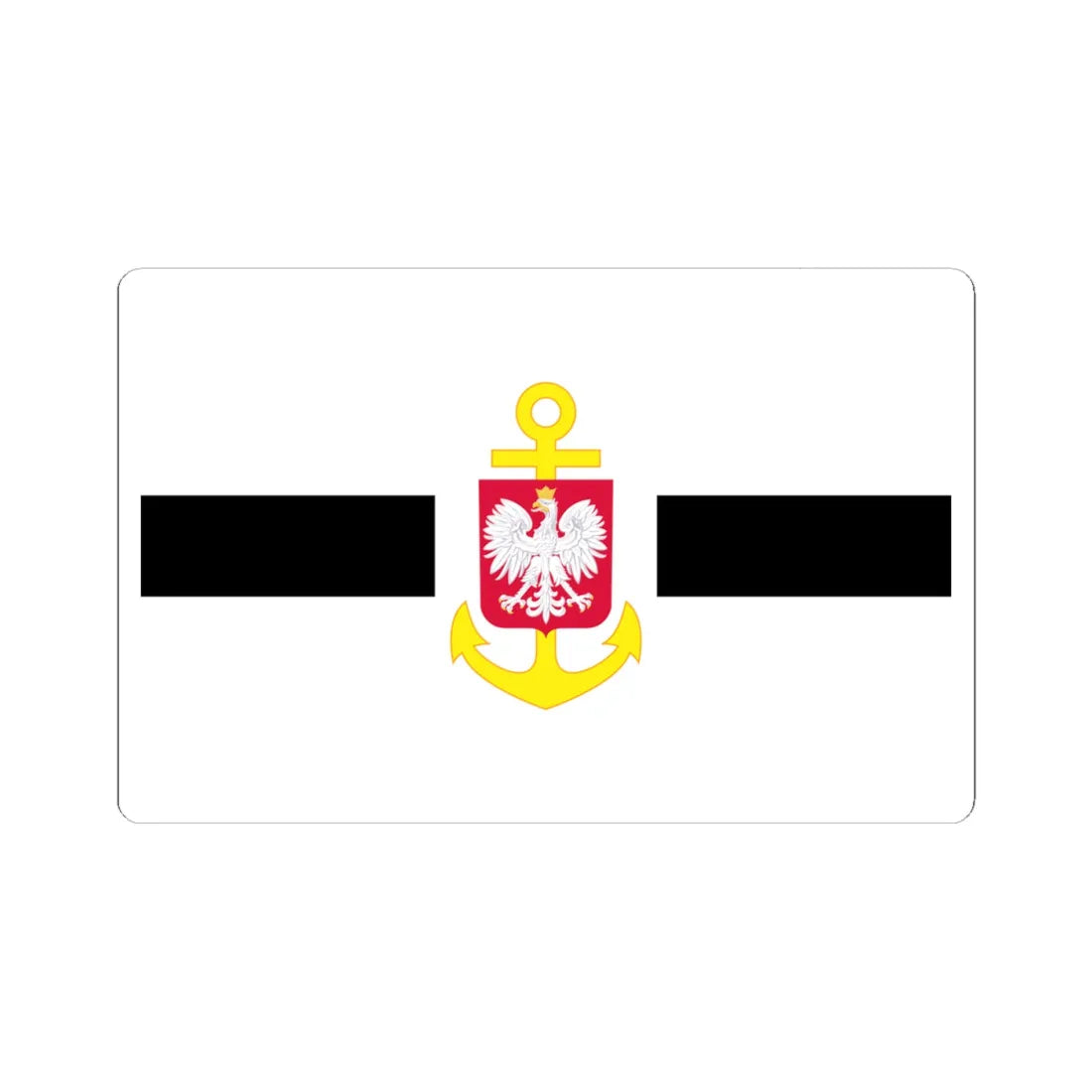 POL service flag black (Poland) STICKER Vinyl Kiss-Cut Decal 4 Inch White - The Sticker Space