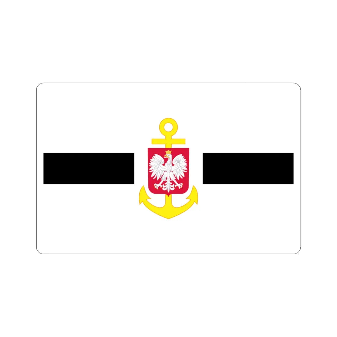 POL service flag black (Poland) STICKER Vinyl Kiss-Cut Decal 6 Inch White - The Sticker Space