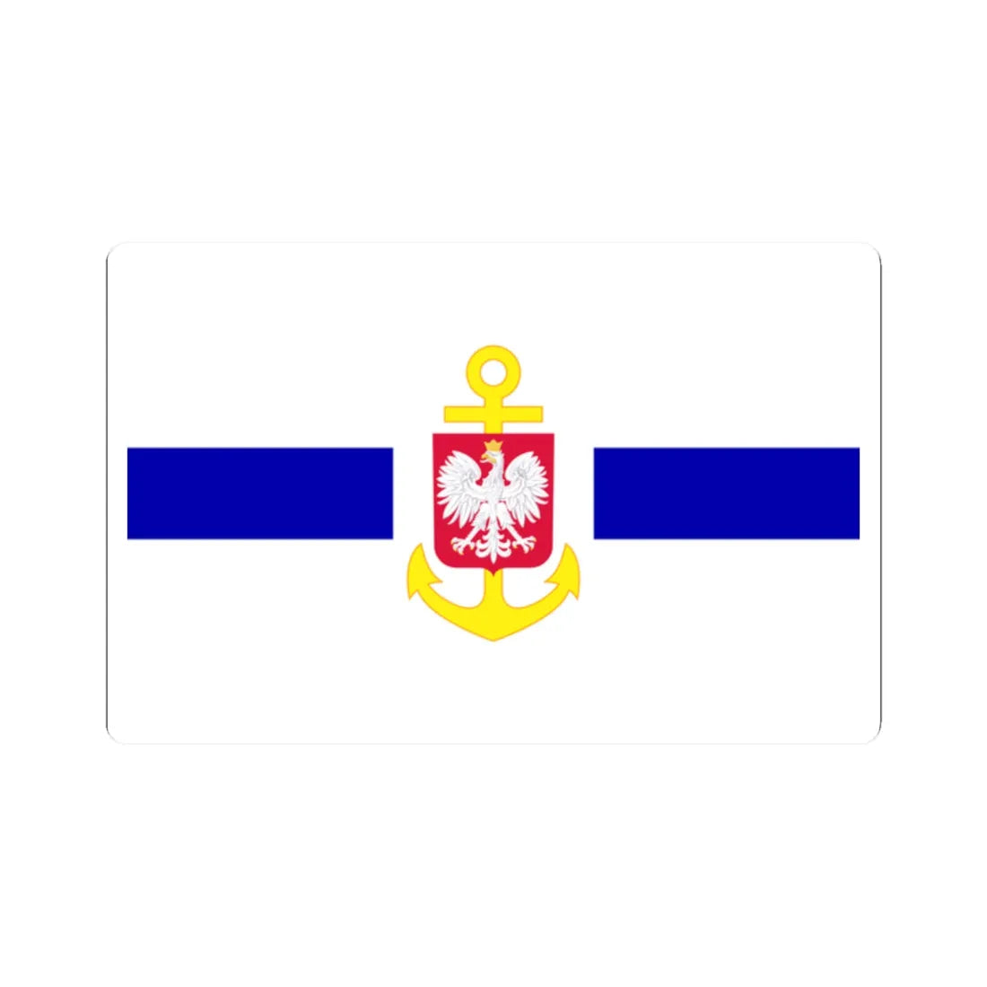 POL service flag blue (Poland) STICKER Vinyl Kiss-Cut Decal 2 Inch White - The Sticker Space
