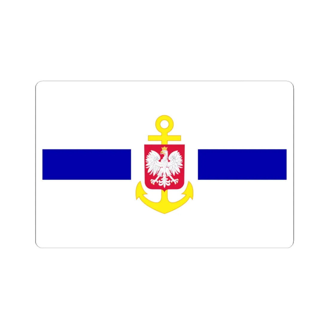POL service flag blue (Poland) STICKER Vinyl Kiss-Cut Decal 3 Inch White - The Sticker Space