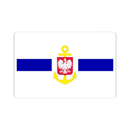 POL service flag blue (Poland) STICKER Vinyl Kiss-Cut Decal 3 Inch White - The Sticker Space