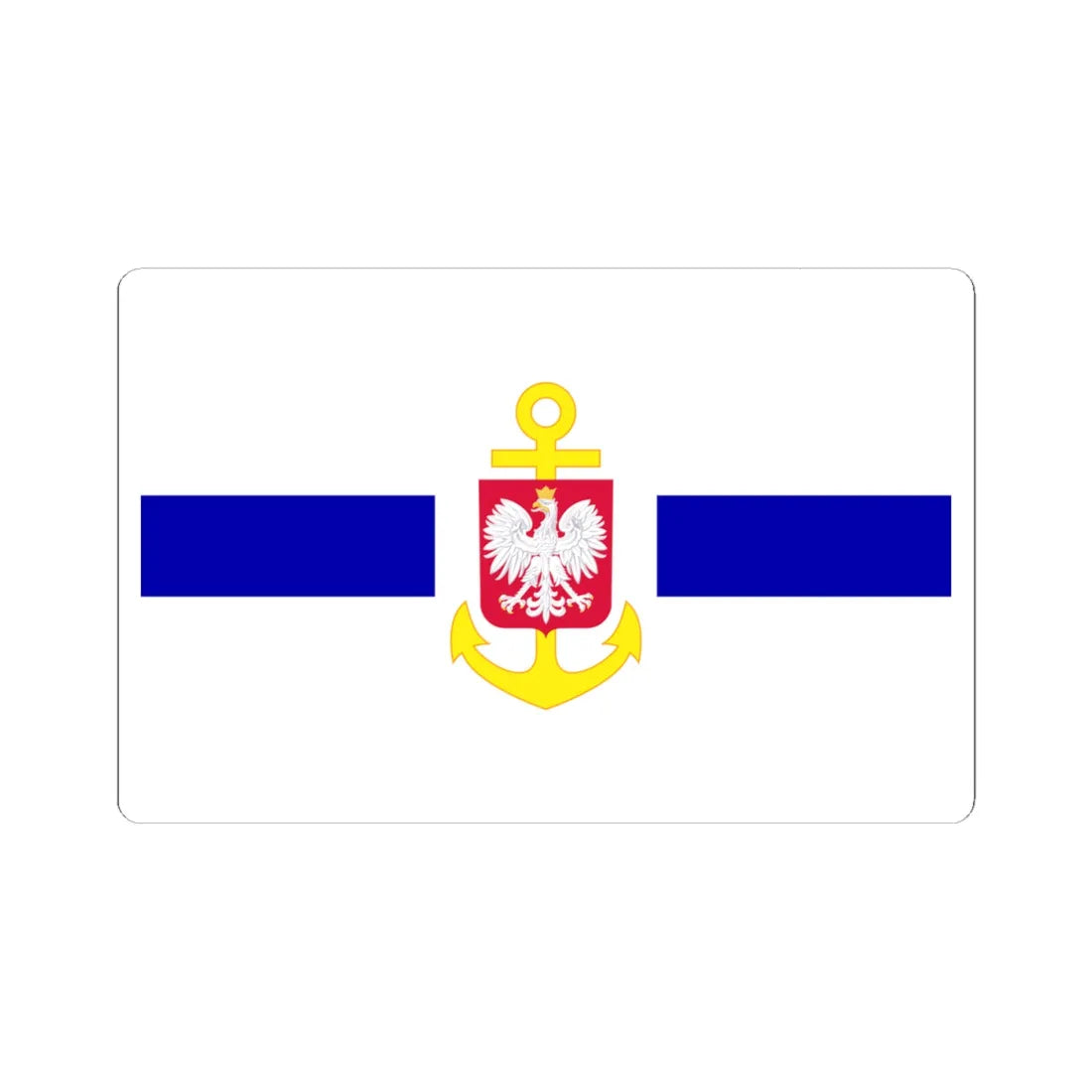 POL service flag blue (Poland) STICKER Vinyl Kiss-Cut Decal 4 Inch White - The Sticker Space