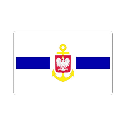 POL service flag blue (Poland) STICKER Vinyl Kiss-Cut Decal 4 Inch White - The Sticker Space