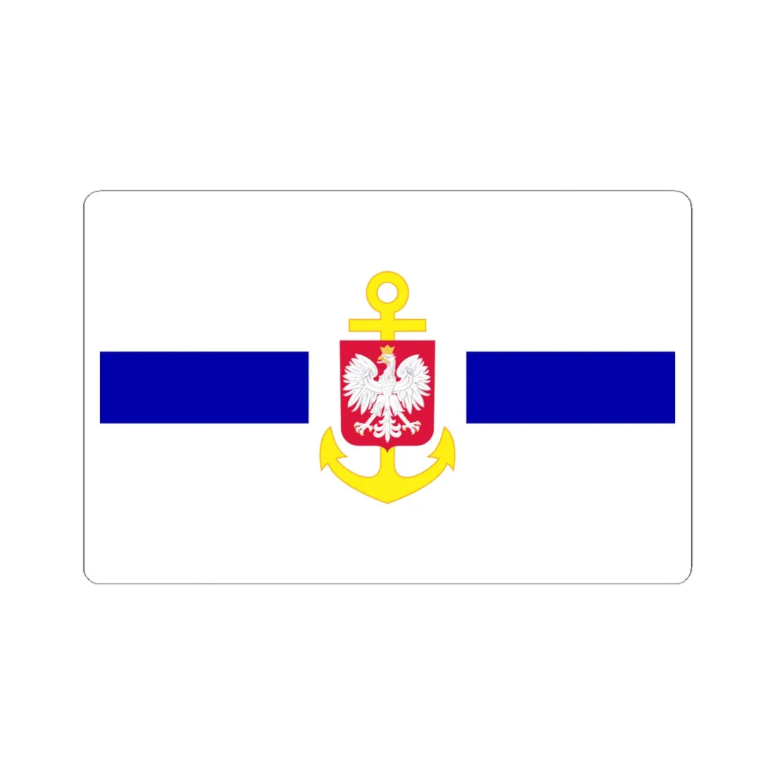 POL service flag blue (Poland) STICKER Vinyl Kiss-Cut Decal 6 Inch White - The Sticker Space