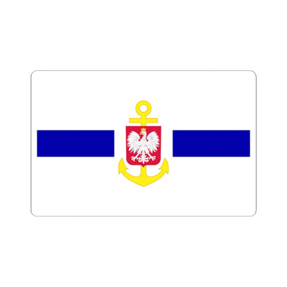 POL service flag blue (Poland) STICKER Vinyl Kiss-Cut Decal 6 Inch White - The Sticker Space