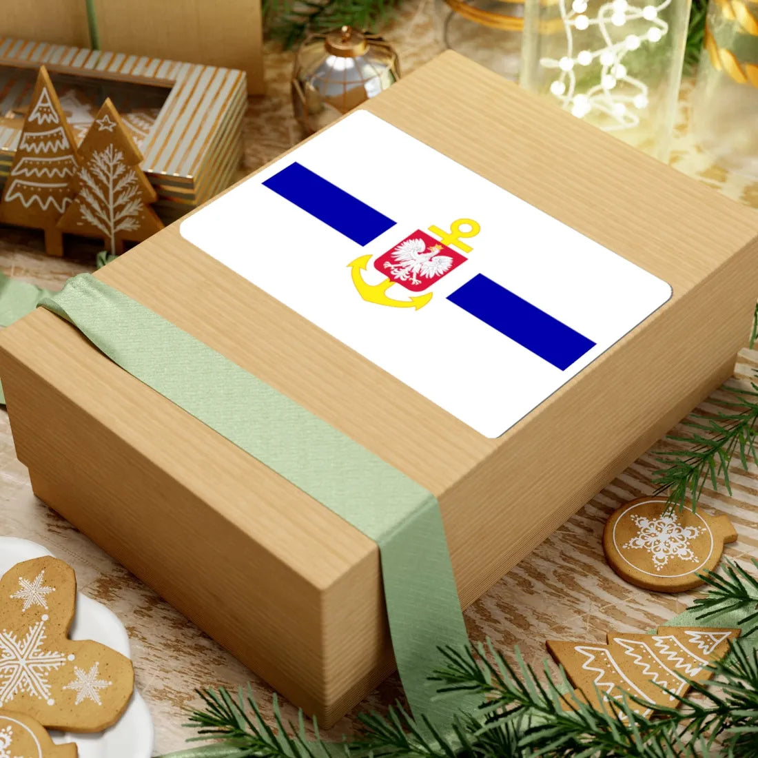 POL service flag blue (Poland) STICKER Vinyl Kiss-Cut Decal - The Sticker Space