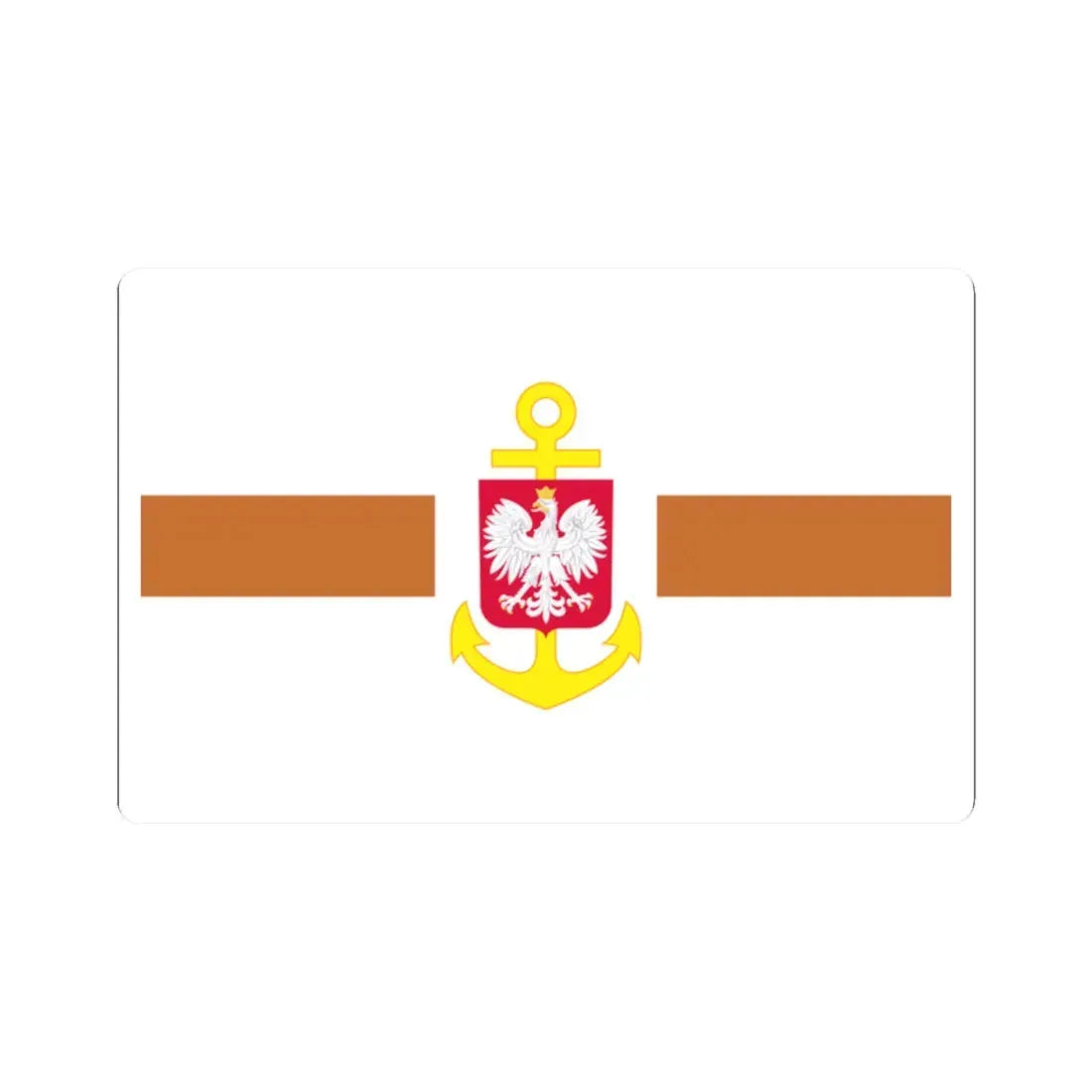 POL service flag brown (Poland) STICKER Vinyl Kiss-Cut Decal 2 Inch White - The Sticker Space
