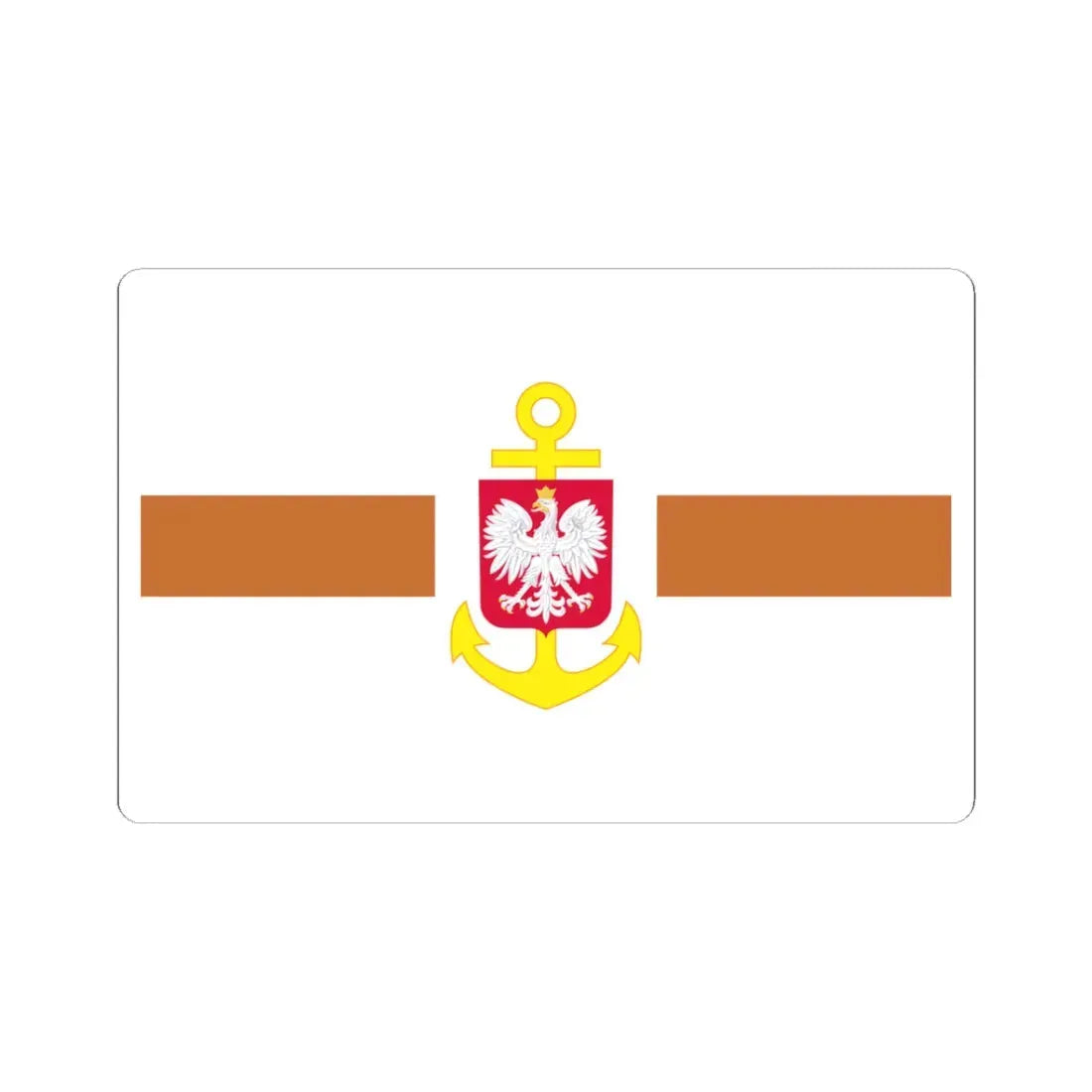 POL service flag brown (Poland) STICKER Vinyl Kiss-Cut Decal 3 Inch White - The Sticker Space