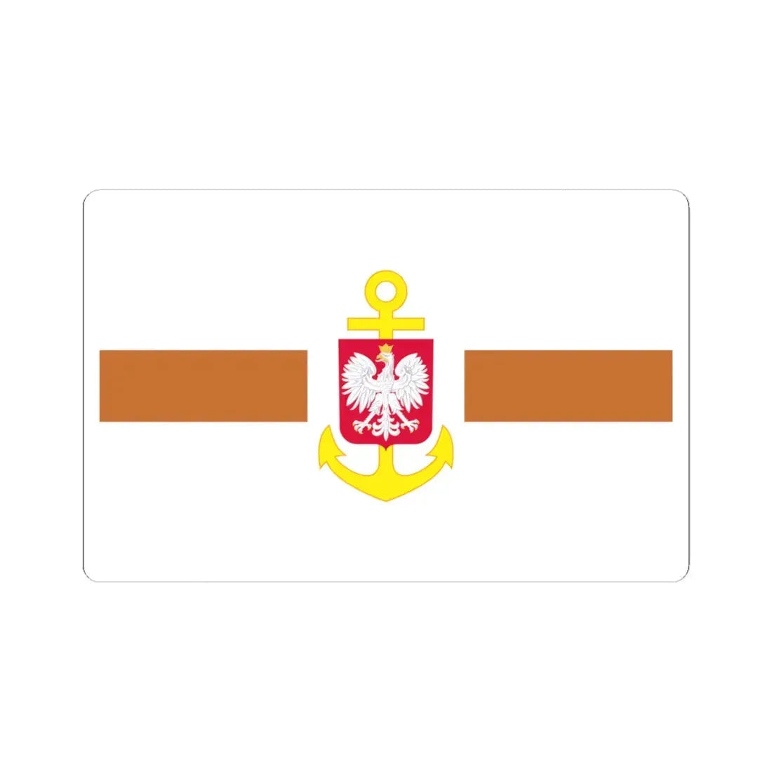 POL service flag brown (Poland) STICKER Vinyl Kiss-Cut Decal 4 Inch White - The Sticker Space