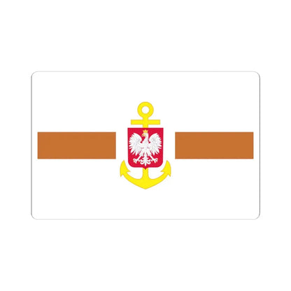 POL service flag brown (Poland) STICKER Vinyl Kiss-Cut Decal 4 Inch White - The Sticker Space