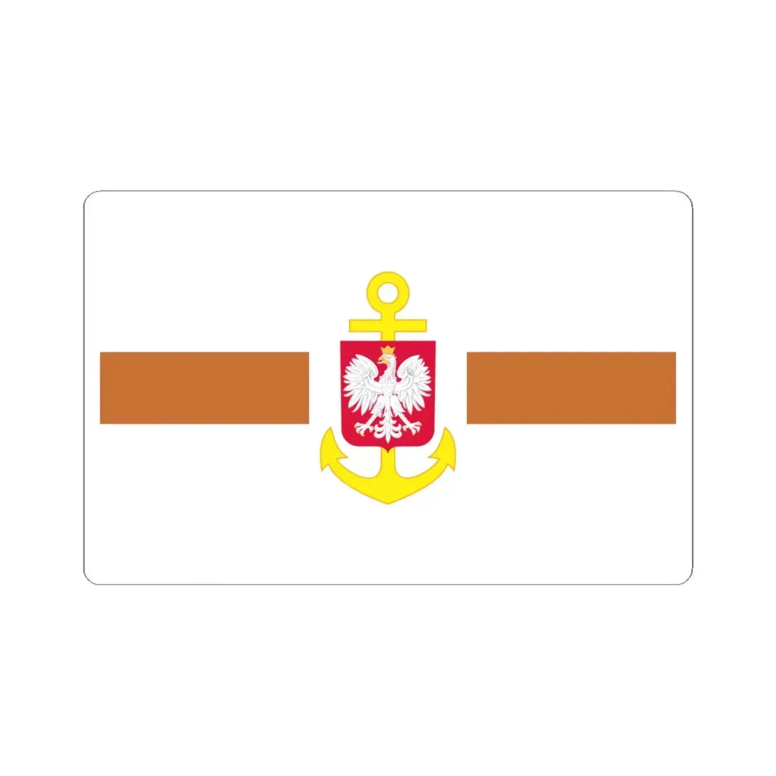 POL service flag brown (Poland) STICKER Vinyl Kiss-Cut Decal 6 Inch White - The Sticker Space